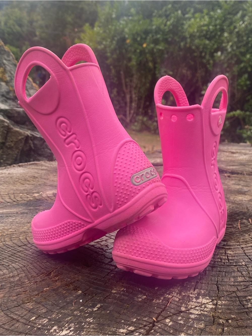 CROCS Kids Handle It Bubblegum Pink Rain Boots